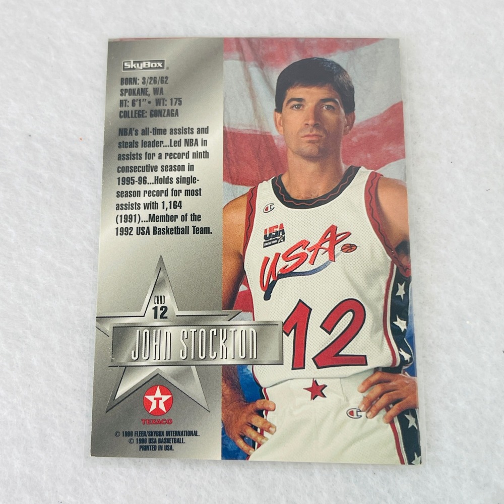 1996 SkyBox USA Basketball John Stockton Scottie Pippen Texaco Card #12